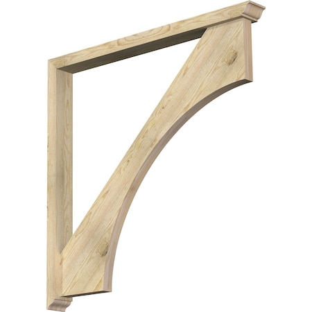 Ekena Millwork Westlake Traditional Rough Sawn Bracket w/ Offset Brace, Douglas Fir, 4"W x 42"D x 42"H BKT0402X42X42WTL01RDF